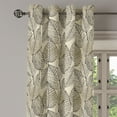 thumbnail image 1 of Ambesonne Beige Grommet Curtain Single Panel, Striped Leaves Autumn Print, 50"x60", Beige Black, 1 of 5