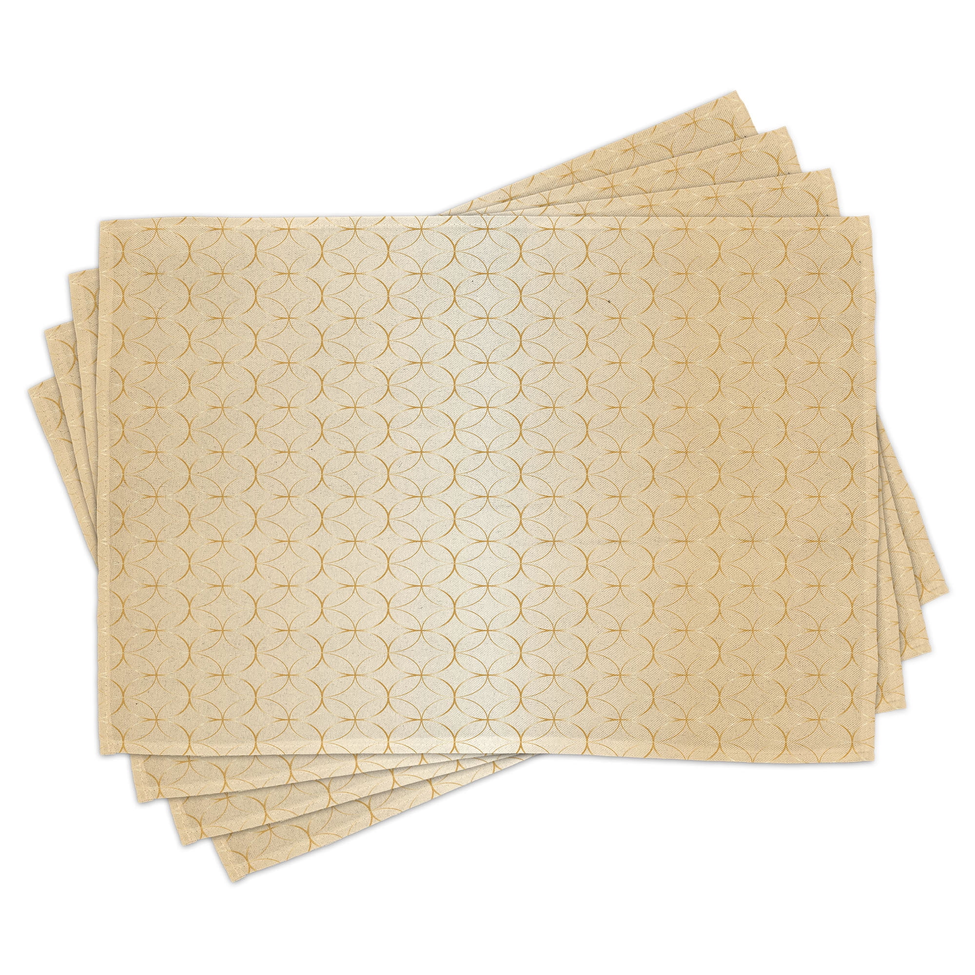 Ambesonne Beige and Brown Place Mats Set of 4, Classical Rococo 並行輸入品 : Ambesonne Beige Stall Shower Curtain, Faded Tiles Wood