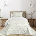 thumbnail image 1 of Ambesonne Beige Quilted Bedspread Set 2 Pcs, Teddy Bears Stars, Twin Size, Eggshell Tan, 1 of 3