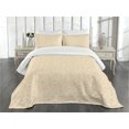 thumbnail image 1 of Ambesonne Beige Quilted Bedspread Set 3 Pcs, Abstract Floral Pattern, Queen Size, Redwood Beige, 1 of 5