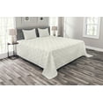 thumbnail image 1 of Ambesonne Beige Quilted Bedspread Set 3 Pcs, Delicate Classical Rows, Queen Size, Eggshell White, 1 of 3