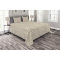 thumbnail image 1 of Ambesonne Beige Quilted Bedspread Set 3 Pcs, Wedding Bouquet Flora, Queen Size, Dust Beige Tan, 1 of 3