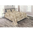 thumbnail image 1 of Ambesonne Beige Quilted Coverlet 3 Pcs, Exotic Marine Animals, King Size, Beige, 1 of 2