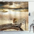 thumbnail image 1 of Ambesonne Beige Shower Curtain, Wild Leopard, 69"Wx70"L, Beige and Brown, 1 of 5