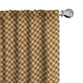thumbnail image 1 of Ambesonne Beige Tan Curtains, Gingham Design Artwork, Pair of 28"x84", Ecru and Chocolate, 1 of 4