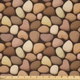 thumbnail image 1 of Ambesonne Beige Tan Fabric by the Yard Microfiber, Little Pebbles Natural, 10 Yards, Caramel Pale Rust, 1 of 2