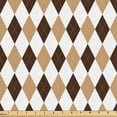 thumbnail image 1 of Ambesonne Beige Tan Fabric by the Yard Upholstery, Argyle Checkered Pattern, 1 Yard, White Camel and Chocolate, 1 of 1