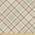 thumbnail image 1 of Ambesonne Beige Tan Fabric by the Yard Upholstery, Plaid Preppy Checkered, 5 Yards, Dusk Cocoa, 1 of 5