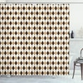thumbnail image 1 of Ambesonne Beige Tan Shower Curtain, Argyle Checkered Pattern, 69"Wx84"L, White Camel and Chocolate, 1 of 4