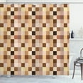 thumbnail image 1 of Ambesonne Beige Tan Shower Curtain, Pastel Nude Square Shapes, 69"Wx75"L, Champagne Caramel Almond, 1 of 4