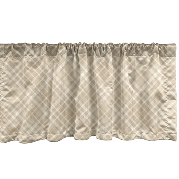Ambesonne Beige Tan Valance Pack of 2, British Retro Rustic Art, 42"X12", Pale Mustard Ecru