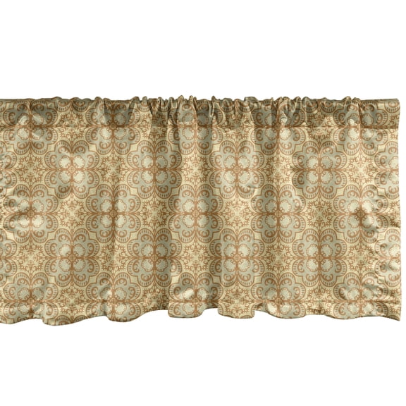 Ambesonne Beige Window Valance, Damask Vintage Bohemian, 54" X 12", Cream Beige