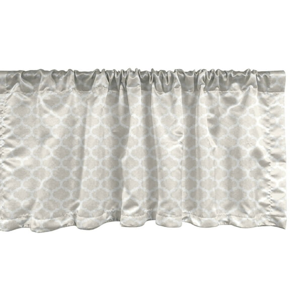 Ambesonne Beige Window Valance, Delicate Classical Rows, 54" X 12", Eggshell White