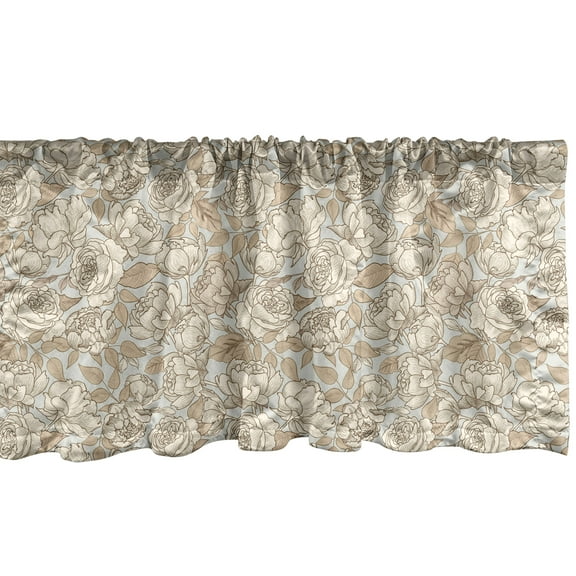 Ambesonne Beige Window Valance, Wedding Bouquet Flora, 42" x 12", Dust Beige Tan