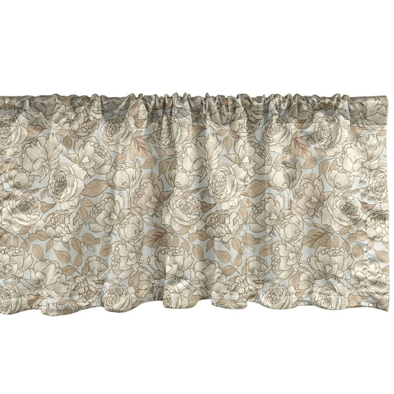 Ambesonne Beige Window Valance, Wedding Bouquet Flora, 42" x 12", Dust Beige Tan
