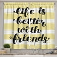 thumbnail image 1 of Ambesonne Best Friend Kitchen Curtains, Buddies Anniversary, 55"x39", Pale Yellow White, 1 of 2