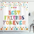 thumbnail image 1 of Ambesonne Best Friend Shower Curtain, Funky Doodle Wording, 69"Wx84"L, Multicolor, 1 of 4