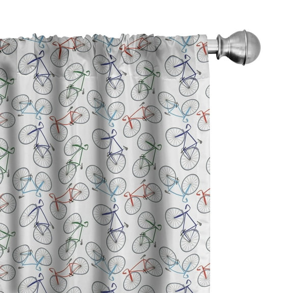Ambesonne Bicycle Curtains, Abstract Plain Design, Pair of 28"x63", Multicolor