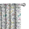 thumbnail image 1 of Ambesonne Bicycle Curtains, Retro Colorful Bikes, Pair of 28"x84", Multicolor, 1 of 5