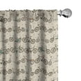 thumbnail image 1 of Ambesonne Bicycle Curtains, Retro Fun Ride Pattern, Pair of 28"x63", Multicolor, 1 of 5