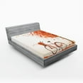 thumbnail image 1 of Ambesonne Bicycle Fitted Sheet 2 Pcs Set, Orange Autumn Tree, California King, Orange, 1 of 3
