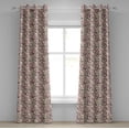 thumbnail image 1 of Ambesonne Bicycle Grommet Curtain, Pink Flowers Doodle, 50" x 120", Pale Yellow Dark Brown, 1 of 6