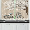 thumbnail image 1 of Ambesonne Bicycle Kitchen Curtains, Blooming Tree in Spring, 55"x39", Multicolor, 1 of 3