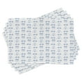 thumbnail image 1 of Ambesonne Bicycle Place Mats Set of 4, Dutch Ornament Drawings, Standard Size, White Night Blue, 1 of 4