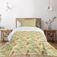 thumbnail image 1 of Ambesonne Bicycle Quilted Bedspread Set 2 Pcs, Contrast Vintage Colors, Twin Size, Multicolor, 1 of 3