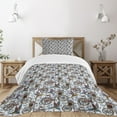 thumbnail image 1 of Ambesonne Bicycle Quilted Bedspread Set 2 Pcs, Nostalgic Flower Bird, Twin Size, Multicolor, 1 of 5