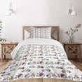 thumbnail image 1 of Ambesonne Bicycle Quilted Bedspread Set 2 Pcs, Penny-Farthing Tandem, Twin Size, Multicolor, 1 of 3