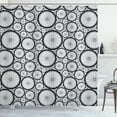 thumbnail image 1 of Ambesonne Bicycle Shower Curtain, Repeated Bike Wheels Art, 69"Wx75"L, Pearl and Charcoal Grey, 1 of 5