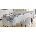thumbnail image 1 of Ambesonne Bicycle Tablecloth Rectangular Table Cover, Funny Circus Bear Art, 60"x84", Charcoal Grey and White, 1 of 3