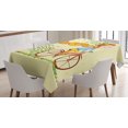 thumbnail image 1 of Ambesonne Bicycle Tablecloth Rectangular Table Cover, Girl Bike Autumn Leaves, 60"x90", Multicolor, 1 of 4