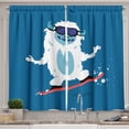 thumbnail image 1 of Ambesonne Bigfoot Kitchen Curtains, Yeti Snowboard Winter, 55"x39", Multicolor, 1 of 3