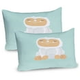 thumbnail image 1 of Ambesonne Bigfoot Pillow Sham 2 Pack, Graphic Happy Yeti, 26"x20", Mint Green Sand Brown, 1 of 3