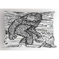 thumbnail image 1 of Ambesonne Bigfoot Pillow Sham, Mythical Yeti Creature, 26" X 20", Black and White, 1 of 2