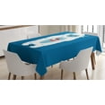 thumbnail image 1 of Ambesonne Bigfoot Tablecloth Rectangular Table Cover, Yeti Coffee Cup Winter, 60"x90", Cobalt Blue Pale Blue, 1 of 4