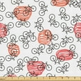 thumbnail image 1 of Ambesonne Bike Fabric by the Yard Upholstery, Minimalist Bicycle Sketchy, 5 Yards, Salmon and Charcoal Grey, 1 of 1