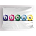 thumbnail image 1 of Ambesonne Bingo Pillow Sham, 3D Style Colorful Balls, 36" X 20", Multicolor and White, 1 of 2