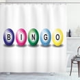 thumbnail image 1 of Ambesonne Bingo Shower Curtain, 3D Style Colorful Balls, 69"Wx70"L, Multicolor and White, 1 of 3