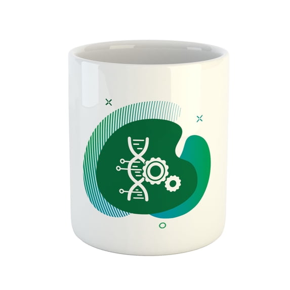 Ambesonne Biological Engineer Ceramic Gift Mug, Green