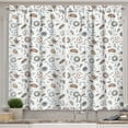 thumbnail image 1 of Ambesonne Biology Kitchen Curtains, Microorganisms Art Pattern, 55"x39", Umber Pale Blue and White, 1 of 3