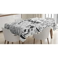 thumbnail image 1 of Ambesonne Biology Tablecloth Rectangular Table Cover, Science Class Sketch Art, 52"x70", Black White, 1 of 4