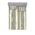 thumbnail image 1 of Ambesonne Birch Fitted Sheet & Pillow Sham Set, Trees Nature Boho Composition, Queen, Pale Yellow and Warm Taupe, 1 of 2