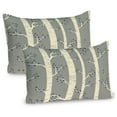 thumbnail image 1 of Ambesonne Birch Pillow Sham 2 Pack, Trees Nature Boho Composition, 30"x20", Pale Yellow and Warm Taupe, 1 of 3