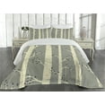 thumbnail image 1 of Ambesonne Birch Quilted Coverlet 3 Pcs, Trees Nature Boho Composition, King Size, Pale Yellow and Warm Taupe, 1 of 4