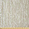 thumbnail image 1 of Ambesonne Birch Tree Fabric by the Yard Microfiber, Trunks Black Spots, 10 Yards, Tan Pale Green Black, 1 of 1