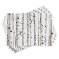 thumbnail image 1 of Ambesonne Birch Tree Place Mats Set of 4, Seasonal Woodland, Standard Size, Black and White, 1 of 6
