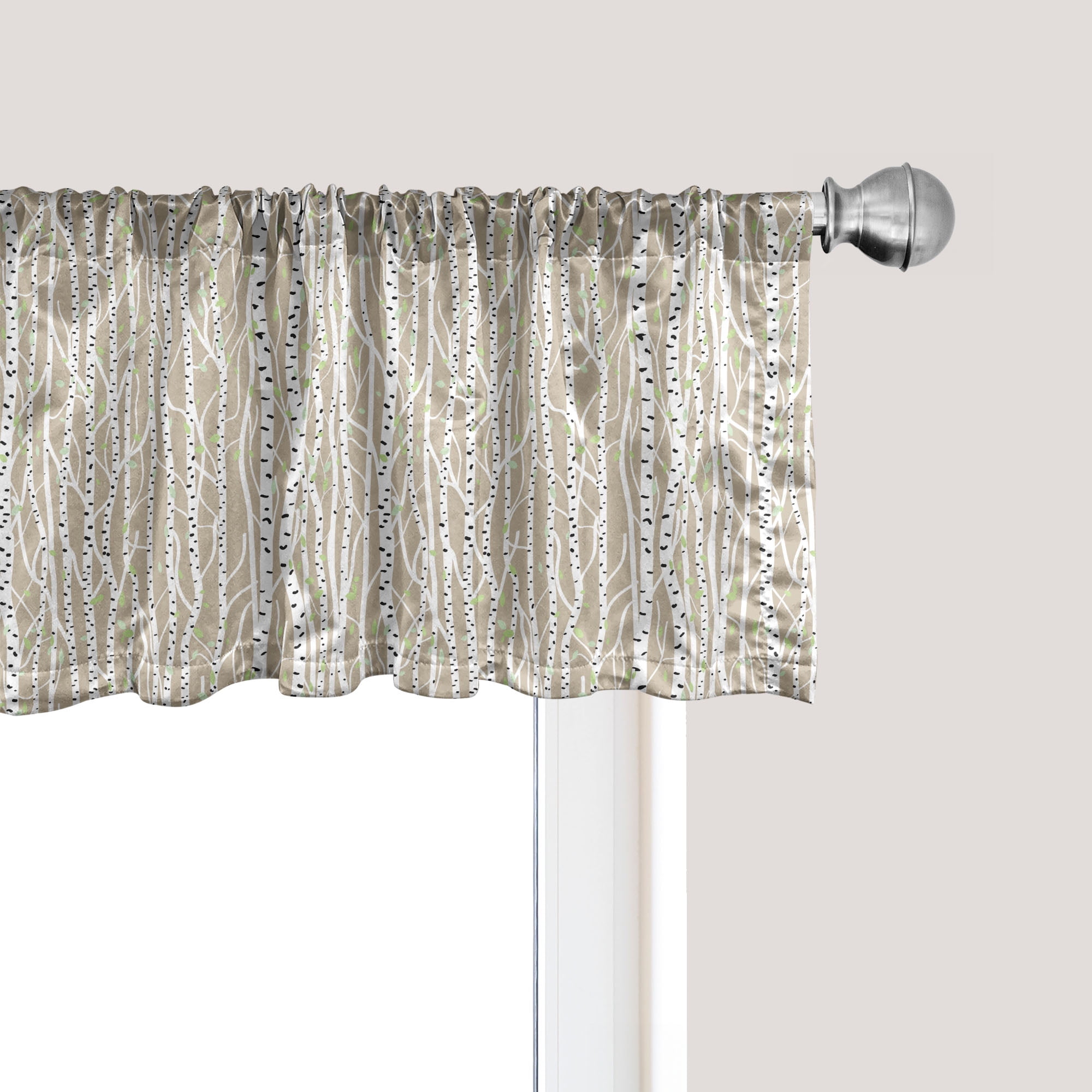 Striped Sateen Ruffled 54'' W Window Valance in
